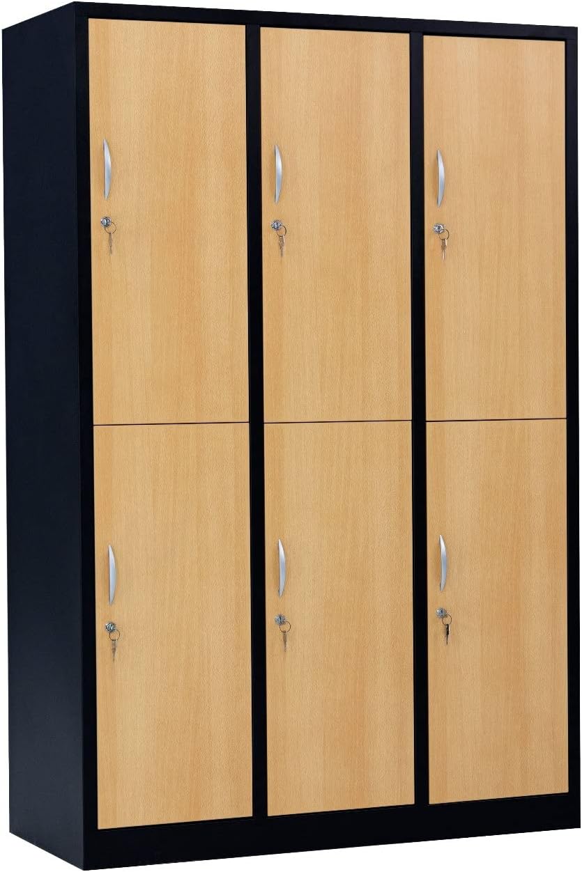 Garderobenschrank, Schließfach, Spind, Umkleideschrank, Kleiderschrank Abteilbreite 40 cm 6-türig